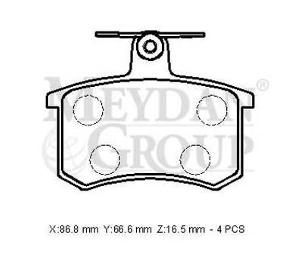 Audi A100 92/95 Arka Fren Balatası 1,8/2,0/2,2 (Kablosuz)di̇sk)(86,8x66,6x16,5)yumurta Kasa)bramax)  - Image 1