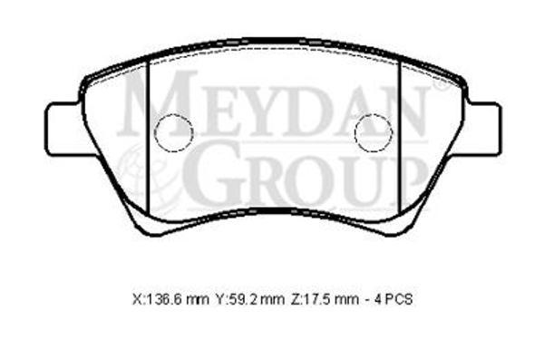 Renault Megane 2 03/09 Ön Fren Balatası (Kablosuz)(di̇sk) (136,6x59,2x17,5) (Fmk)  - Image 1