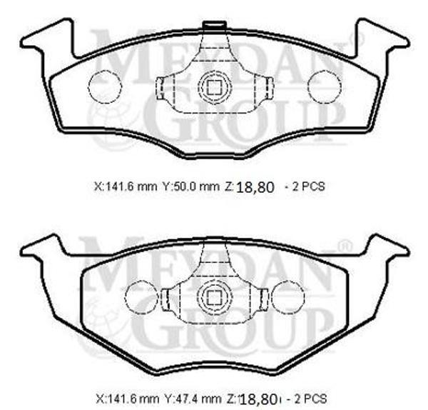 Seat Toledo 93/95 Ön Fren Balatası (Di̇sk) (141,6x50x18,80/141,6x47,4x18,80) (Bramax)  - Image 1
