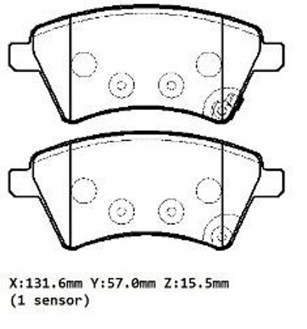 Suzuki Sx4 07/13 Ön Fren Balatası 1,5/1,6/1,9/2,0 (Kablosuz)(di̇sk) (131,6x57x15,5)(bramax)  - Image 1