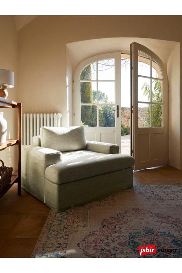 Mode Siesta Kuş Tüyü Berjer 01 Kırık Beyaz Keten Kumaş Işbir Sünger (DAİRENİZE TESLİM) - Image 1