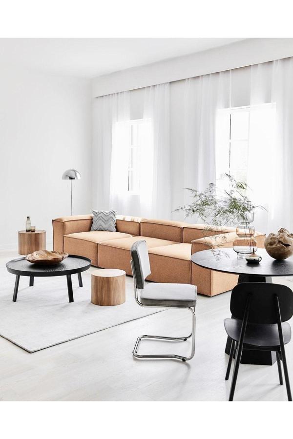 Mode Soft Üçlü Kanepe Koltuk 3 Modül 33 Numara Kiremit Renk Keten Kumaş(DAİRENİZE TESLİM) - Image 1