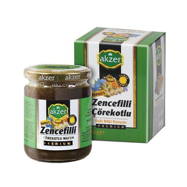 Akzer Propolisli Zencefilli Çörekotlu  Macun 210 Gr - Image 1