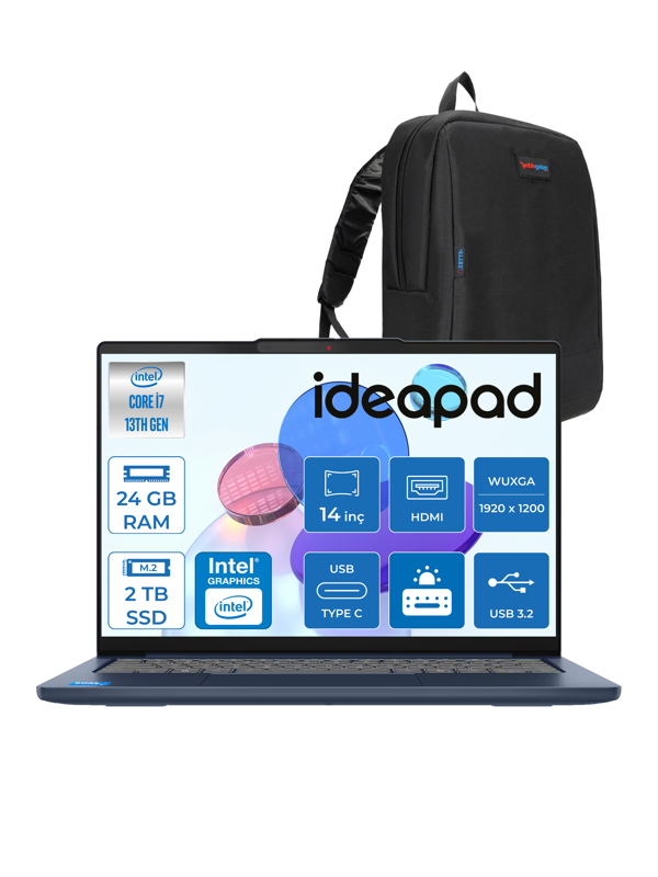 Lenovo Ideapad Slim 5 14IRH10 Intel Core I7 13620H 24GB Ddr5 2tb SSD 14" Wuxga (1920X1200) OLED 400NITS Freedos Taşınabilir Bilgisayar 83HR004CTRF07 + Zetta Çanta - Image 1
