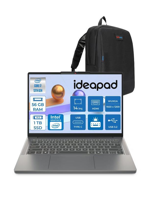 Lenovo Ideapad Slim 3 14IRH10 Intel Core I7 13620H 56GB 1tb SSD Freedos 14" Wuxga (1920X1200) IPS 300NITS Taşınabilir Bilgisayar 83K0002ATRF11 + Zetta Çanta - Image 1