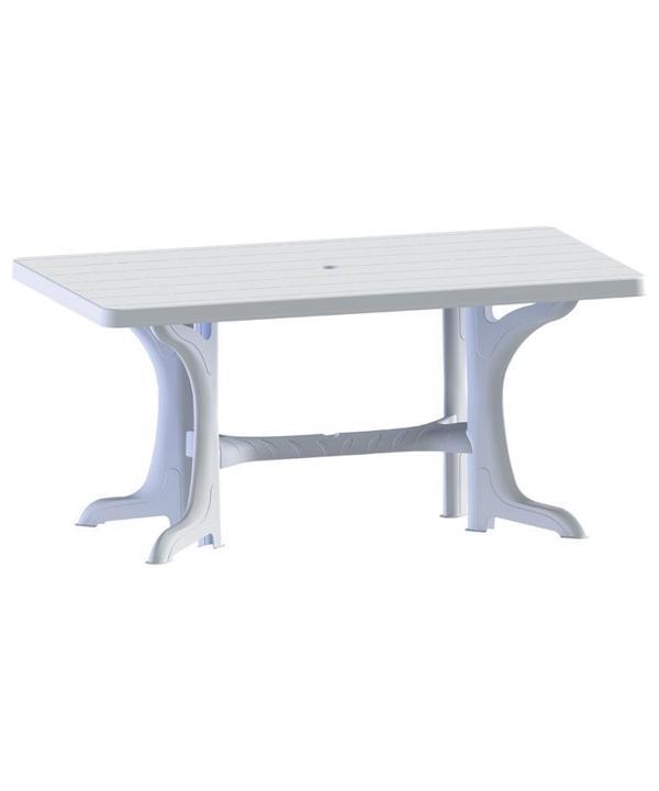 Omnipazar SY-2585 Beyaz Plastik Dikdörtgen Kapalı Masa 90x150 cm - Image 1