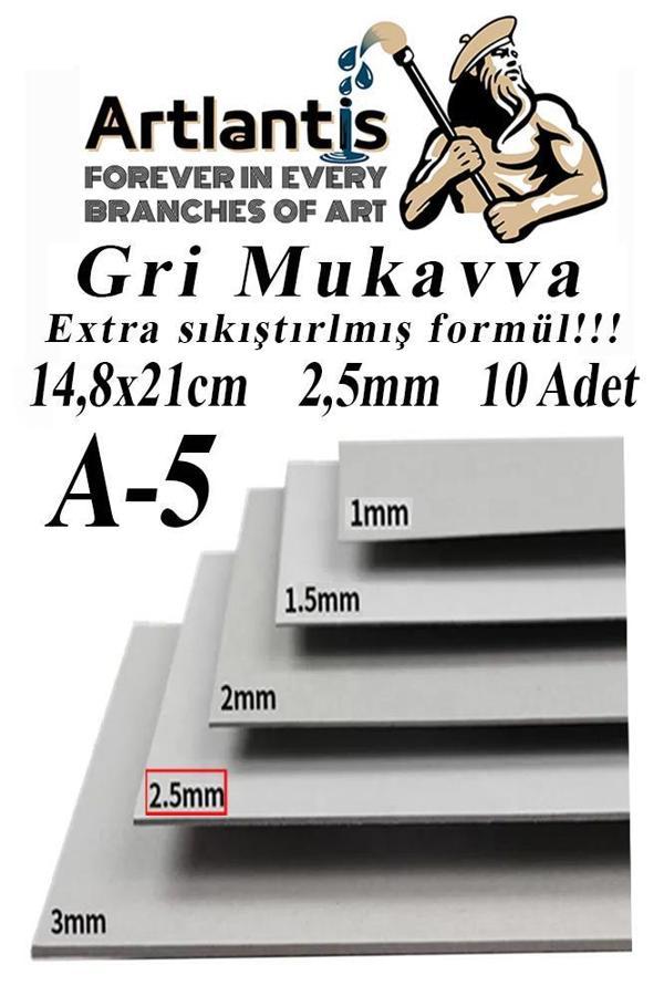 A5 Mukavva Gri 2.5 mm 10 Adet 1 Paket 14,8x21 cm A-5 Mukavva 2,5 mm Kalınlığında A-5 Mukavva - Image 1