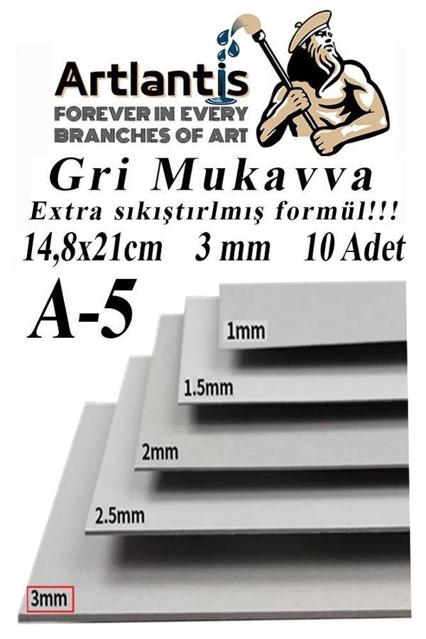 A5 Mukavva Gri 3 mm 10 Adet 1 Paket 14,8x21 cm A-5 Mukavva 3 mm Kalınlığında A-5 Mukavva - Image 1