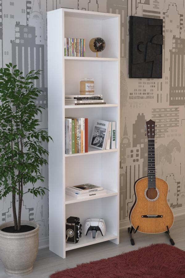 Gubimo Abete 5 Raflı Beyaz Kitaplık (Oyuncak Dolabı)  - Image 1