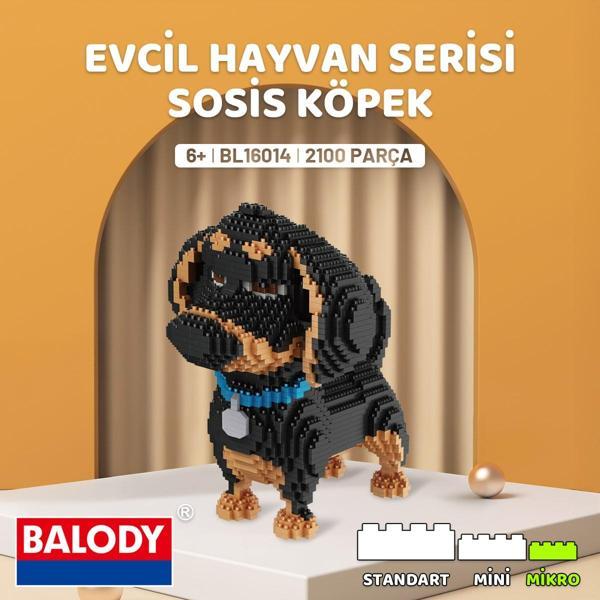 Balody Evcil Hayvan Serisi – Sosis Köpek (BL16014) – Mikro Blok Yapı Oyuncakları Seti - Image 1