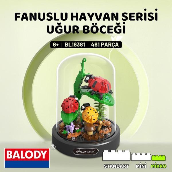 Balody Fanuslu Hayvan Serisi – Uğur Böceği (BL16381) – Mikro Blok Yapı Oyuncakları Seti - Image 1