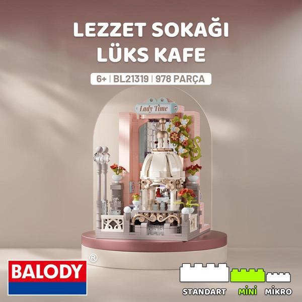 Balody Lezzet Sokağı Serisi – Lüks Kafe (BL21319) – Mini Blok Yapı Oyuncakları Seti - Image 1