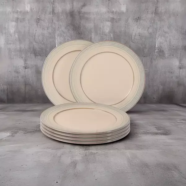 GÜRAL PORSELEN Valeron 6 Adet 20 Cm Pasta Tabağı Reaktif Agate  969 - Image 1