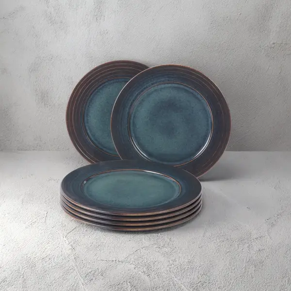 GÜRAL PORSELEN Valeron 6 Adet 20 Cm Pasta Tabağı Reaktif Oasis Vr 1131 - Image 1