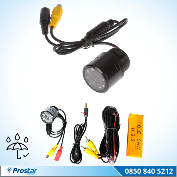 Gece Görüşlü 28 Mm Vidalı Hd 9 Led Işıklı Geri Görüş Kamerası - Image 1