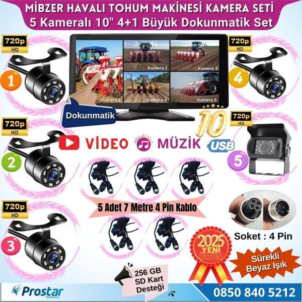 Mibzer için 4+1 Büyük Kameralı 10.36 inç Dokunmatik Monitör Beşe Bölen Kayıtlı 256 Gb Sd Kart Destekli - Image 1