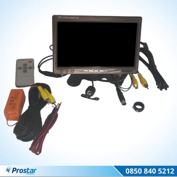 Araç Monitörü 7 Inç Lcd Tft Ekran + 1 Adet Geri Görüş Kamerası Hediye Kelebek Ve Tampon Uyumlu - Image 1