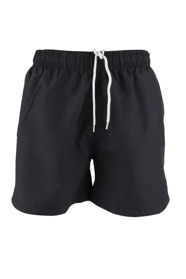 Erkek Deniz Şortu 3 Cepli Pamuklu Polyester Su Yitici Tahriş Etmeyen Astar Siyah - Image 1