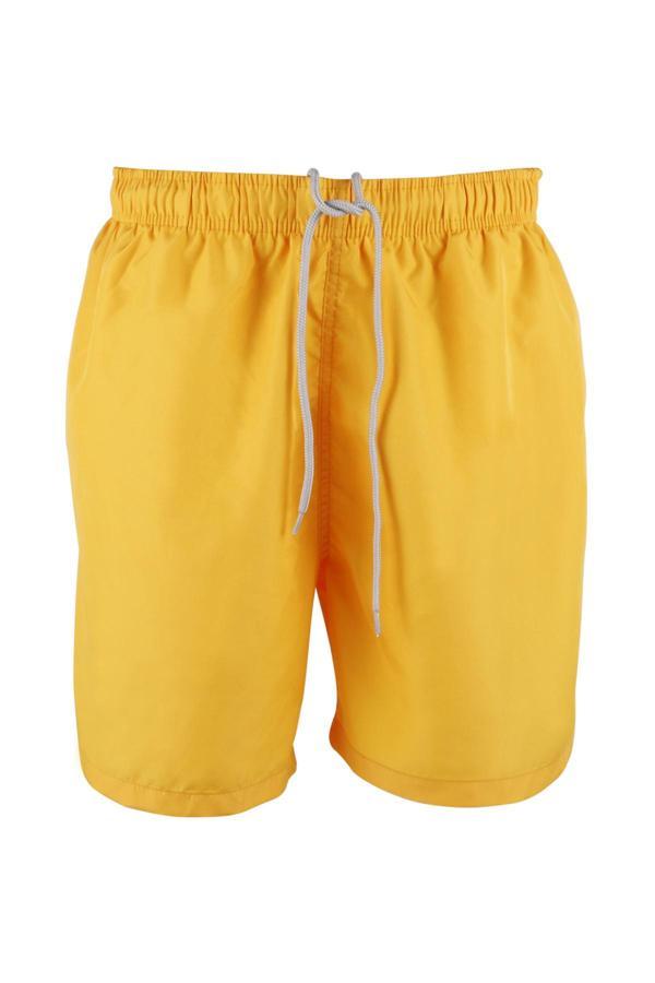 Erkek Deniz Şortu 3 Cepli Pamuklu Polyester Su Yitici Tahriş Etmeyen Astar Sarı - Image 1