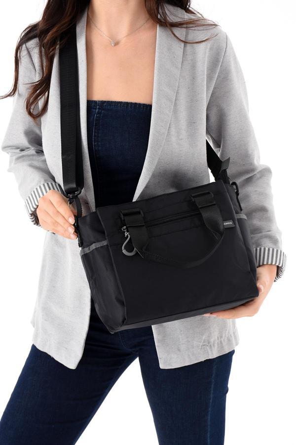 Kadın 4 Gözlü Desenli Paraşüt Kumaş Ayarlanabilir Çapraz Askılı El Ve Omuz Çantası - Image 1