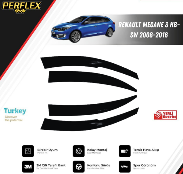 CAM RÜZGARLIĞI V2 MUGEN RENAULT MEGANE 3 HB-SW 2008-2016 - Image 1