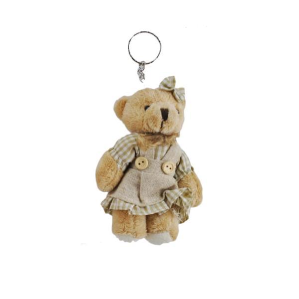 Kıyafetli Peluş Ayıcık Anahtarlık  Kız Model - Image 1