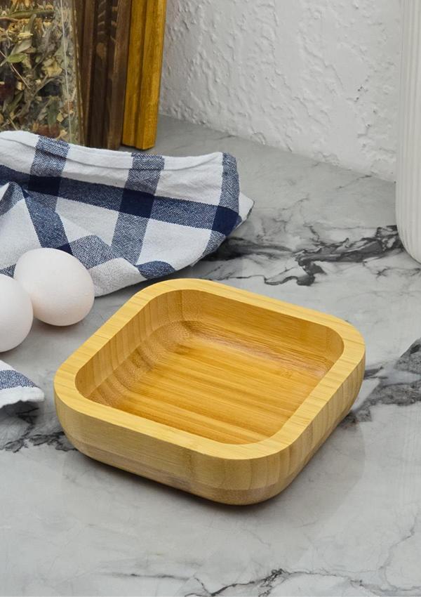 Bambu Kase - Doğal Tabak - 14 CM, 260 ML - Image 1