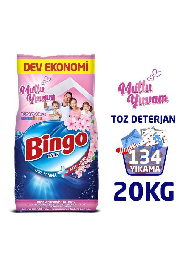 Bingo Matik 10 Kg Mutlu Yuvam Renkliler Ve Beyazlar Toz Çamaşır Deterjanı Ekonomi Paketi 2'li - Image 1