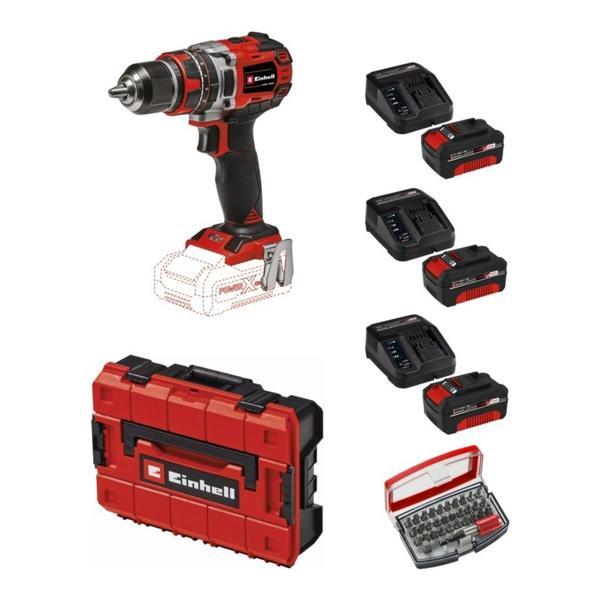 Einhell Tp-Cd 18/50 Li-I Bl Solo Akülü Vidalama Seti + 3 x 4 Ah Starter Kit (Bits Uç ve Çanta Dahil) - Image 1
