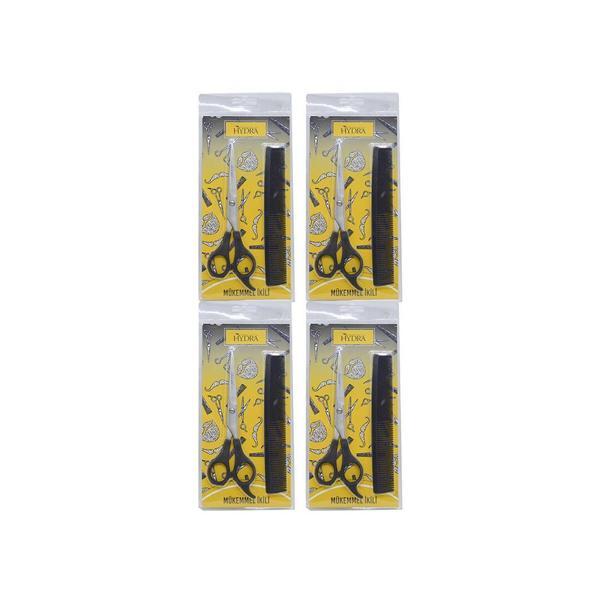 Tarko Hydra Mükemmel Ikili Profesyonel Berber Makası+Tarak Set x 4 - Image 1