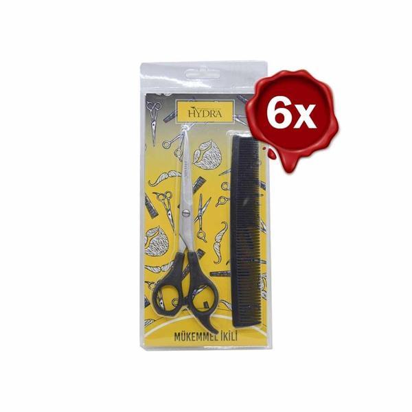 Tarko Hydra Mükemmel Ikili Profesyonel Berber Makası+Tarak Set x 6 - Image 1