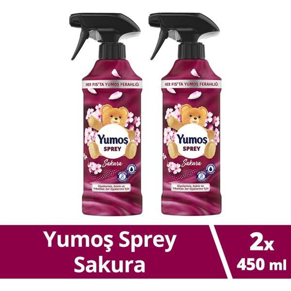 Yumoş Sprey Yıkanması Zor Eşyalar Için Giysi Spreyi Sakura 450 ml x 2 Adet - Image 1