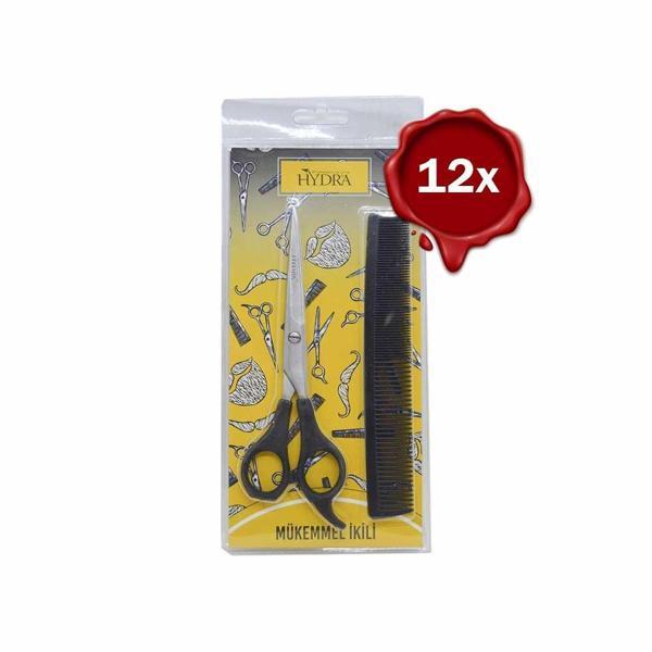 Tarko Hydra Mükemmel Ikili Profesyonel Berber Makası+Tarak Set x 12 - Image 1