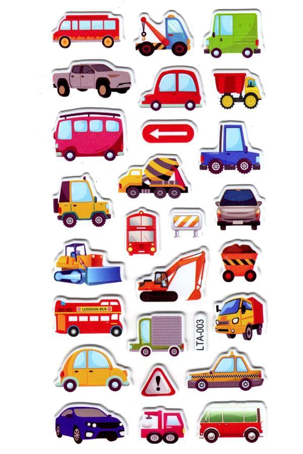 Sticker Kabartmalı Stiker Çıkartma Etiket (LTA003)-18x9 cm- iş makinası araba - Image 1
