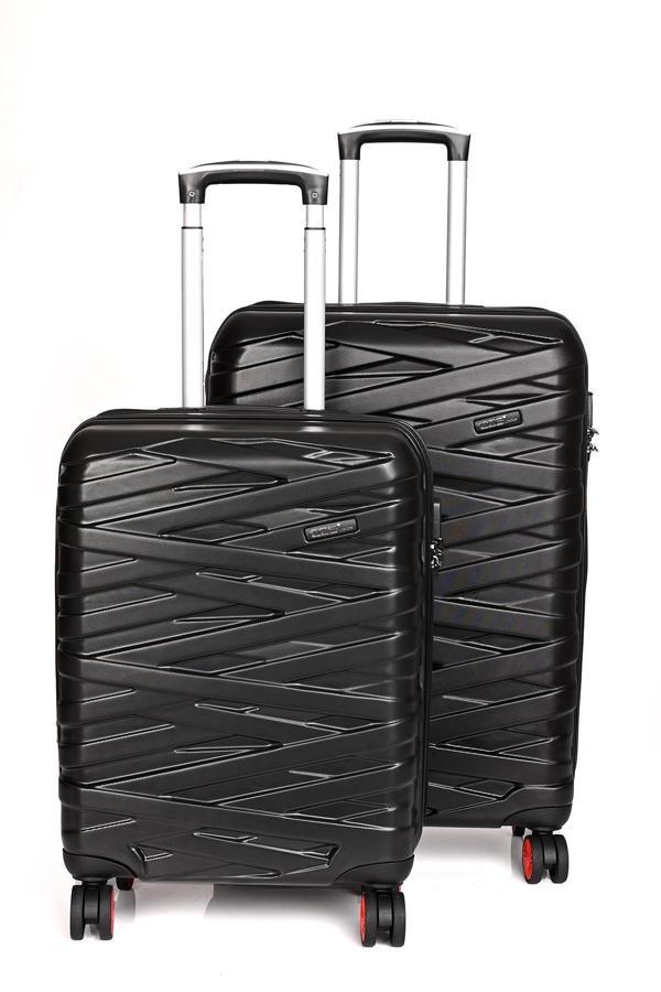 Ççs 4 Tekerlekli Unisex Orta Ve Kabin Boy Valiz Set Siyah - Image 1