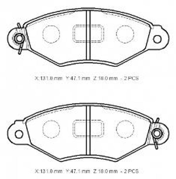 Citroen Xsara 01/05 Ön Fren Balatası (Kablosuz)(di̇sk) (131x47,1x18) (Bramax)  - Image 1