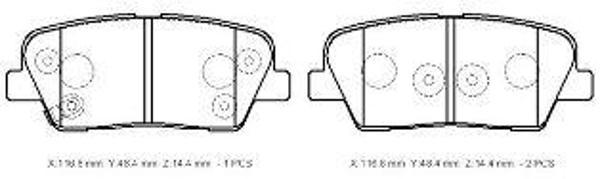 Kia Sorento 10/12 Arka Fren Balatası (Di̇sk)(116.8x48.4x14.4)(daıwa)  - Image 1