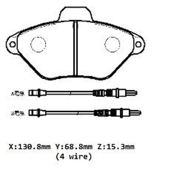 Citroen Xantia 93/98 Ön Fren Balatası (4 Kablolu) (Di̇sk)(130,8x68,8x15,3)(bramax)  - Image 1