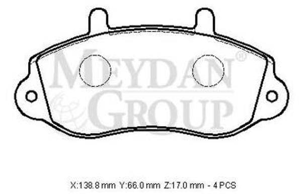 Opel Movano 04/06 Ön Fren Balatası 1,9/2,2/2,5/2,8 (Di̇sk)(138,8x66x17) (Fmk)  - Image 1