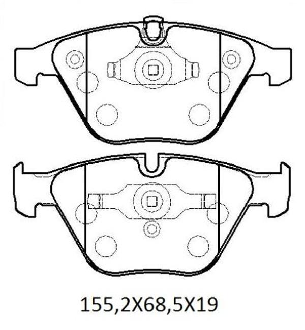 Bmw 7 Seri E66 05/09 Ön Fren Balatası (Kablosuz) (Di̇sk) (155,2x68,5x19)(bramax)  - Image 1