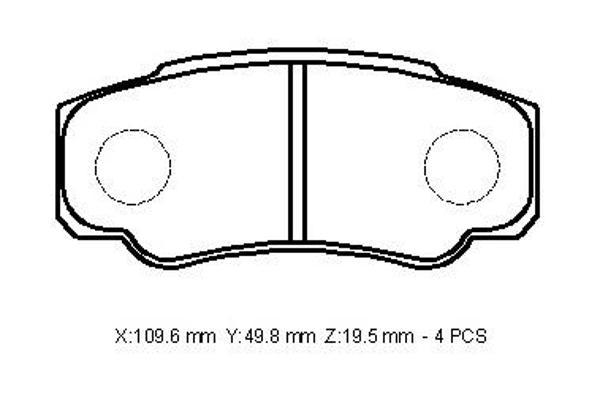 Peugeot Boxer 03/07 Arka Fren Balatası 16 Jant (Kablosuz)(di̇sk) (109,6x49,8x19,5)(bramax)  - Image 1