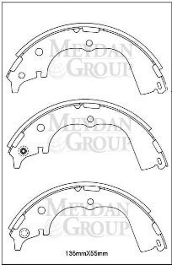 Toyota Hiace Mi̇ni̇büs 98/05 Arka Fren Pabucu (135x55) (Daıwa)  - Image 1