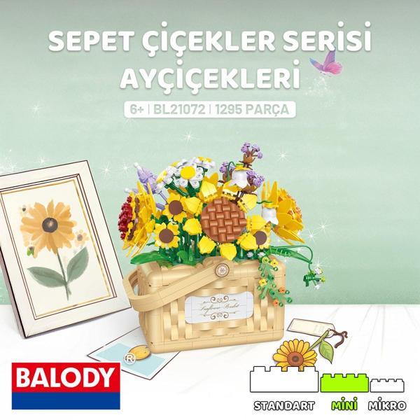 Balody Sepet Çiçekler Serisi – Ayçiçekleri (BL21072) Mini Blok Yapı Oyuncakları Seti - Image 1
