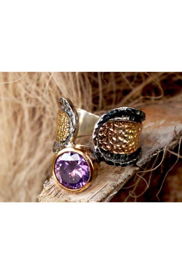 Osmanlı Gümüş Edebali Usta Özel Tasarımı Bergüzar Gümüş Bayan Yüzük - Image 1