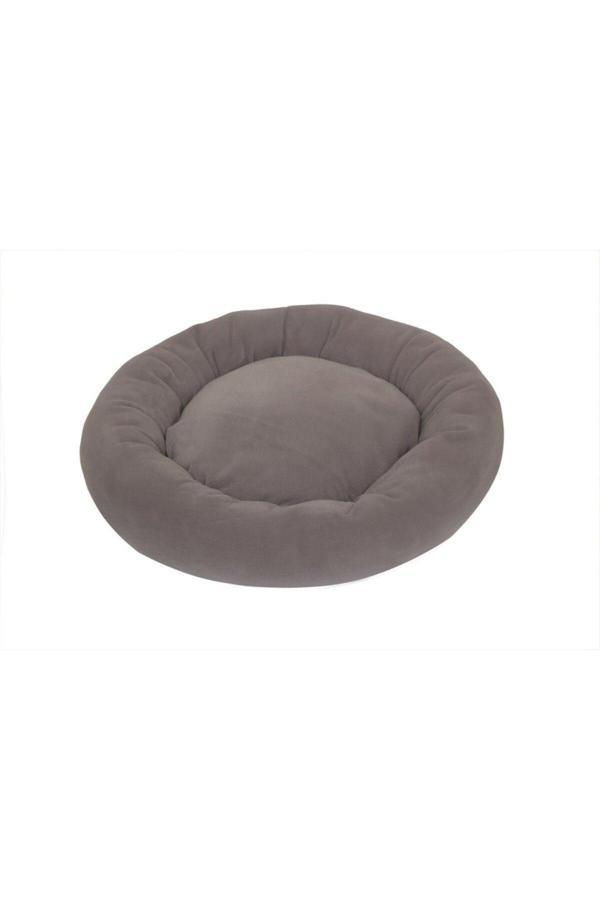 Pribor Kedi Ve Köpek Simit Yatağı 50 Cm Çap Polar Gri-krem - Image 1