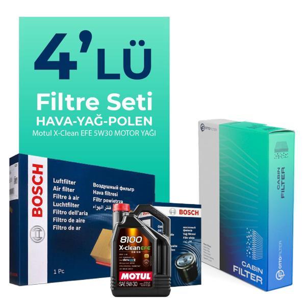BOSCH Mercedes E200 Filtre Bakım Seti Motul Motor Yağlı (2016-2018) 4 Lü - Image 1