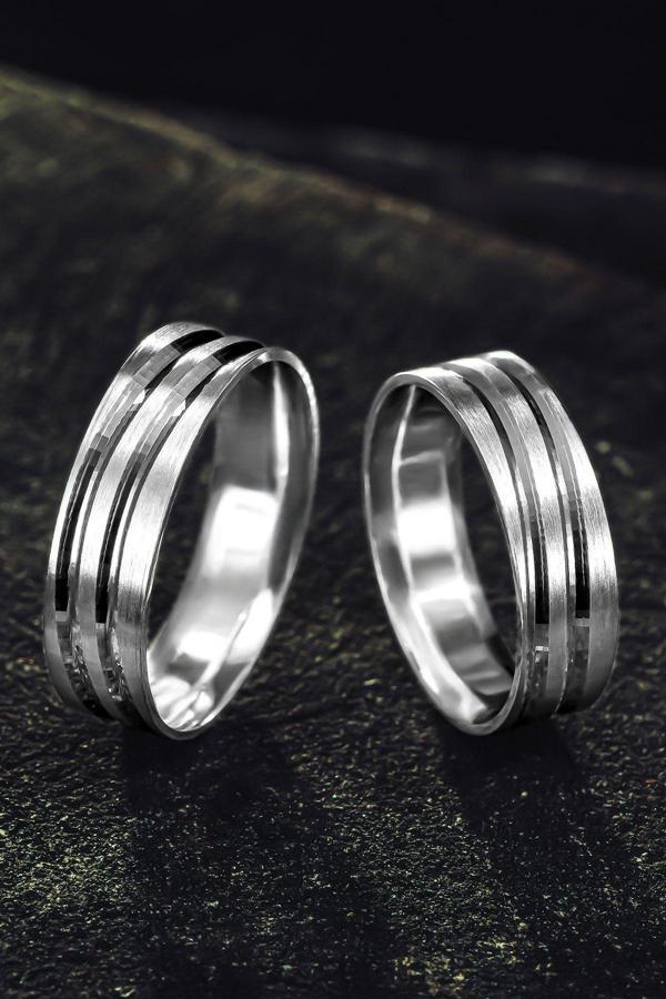 Osmanlı Gümüş Erkek Kadın Gümüş Alyans - Zarif 925 Ayar Erkek Kadın Yüzük - Image 1