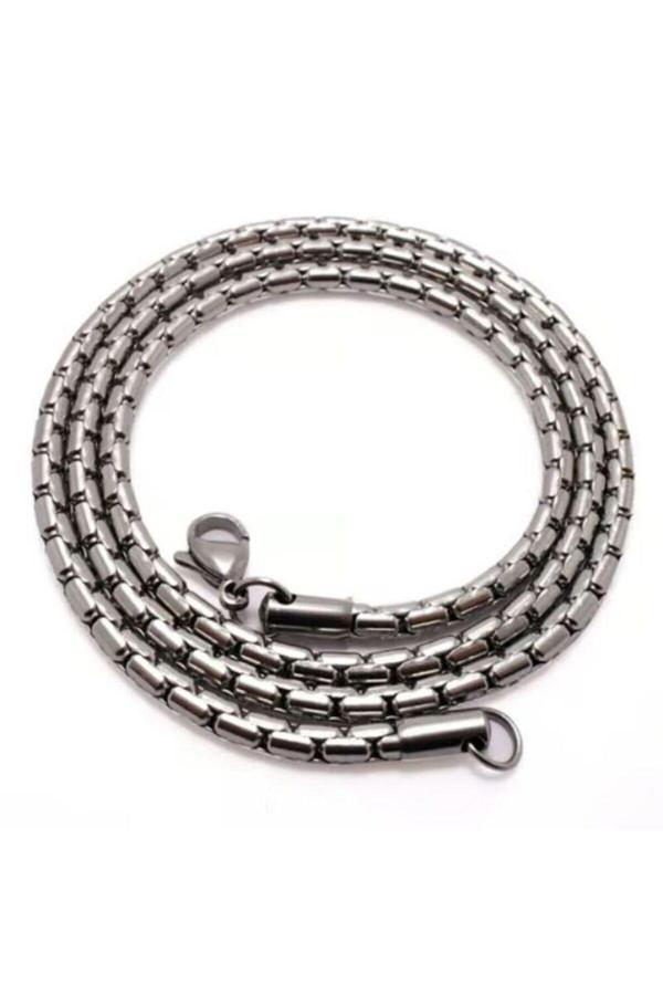 Osmanlı Gümüş Elegant Çelik Erkek Kolye Zincir - Image 1