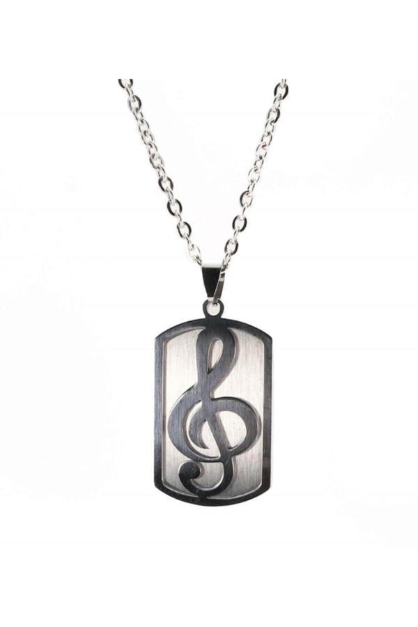 Osmanlı Gümüş Ottoman Sol Anahtarı Çelik Erkek Kolye Zincir - Image 1