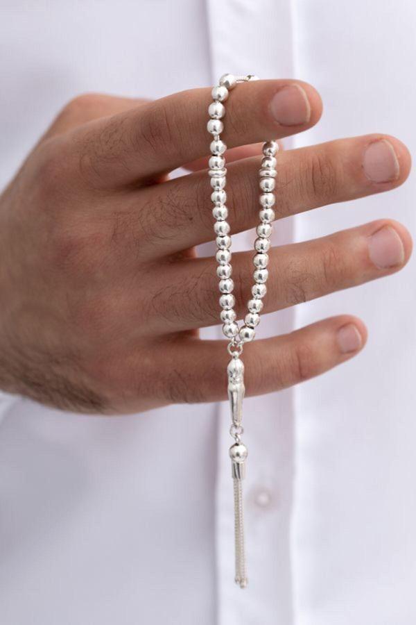 Osmanlı Gümüş Gümüş Tespih Düz Küre Küçük Boy 18Gr - Image 1